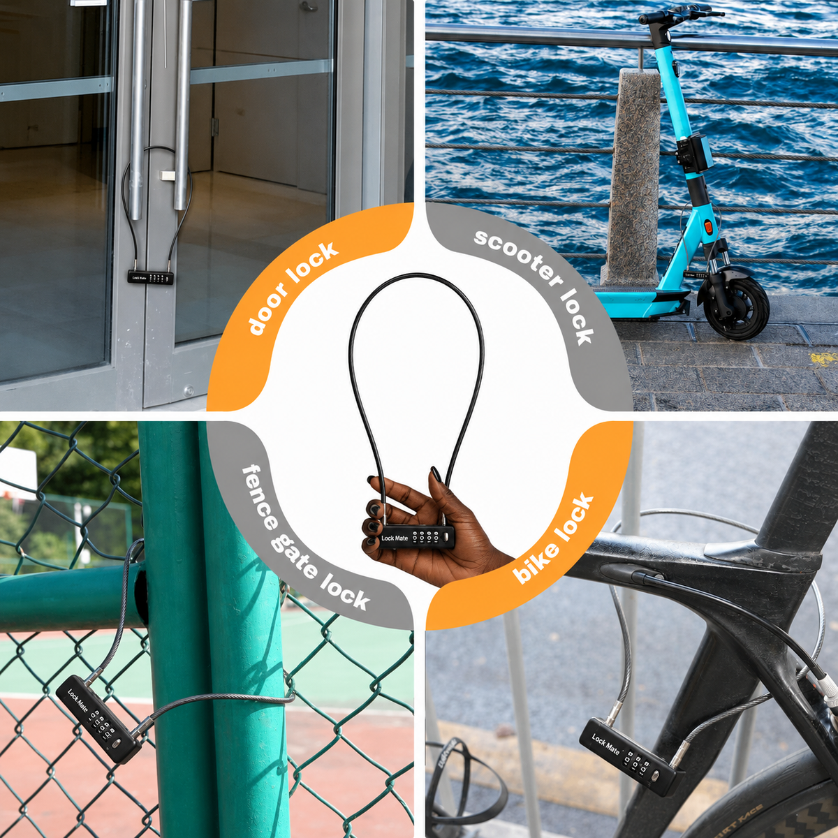 Lock Mate Keyless Combination Cable Lock