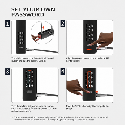 Lock Mate Keyless Combination Cable Lock